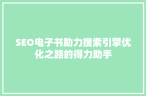 SEO电子书助力搜索引擎优化之路的得力助手