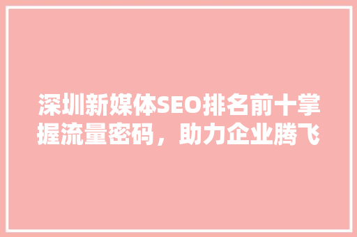 深圳新媒体SEO排名前十掌握流量密码，助力企业腾飞