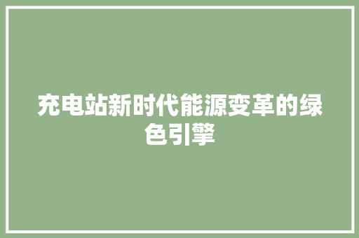充电站新时代能源变革的绿色引擎