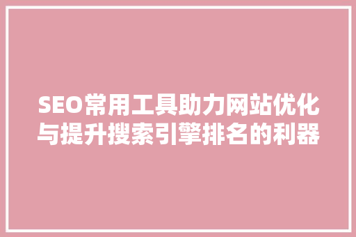 SEO常用工具助力网站优化与提升搜索引擎排名的利器