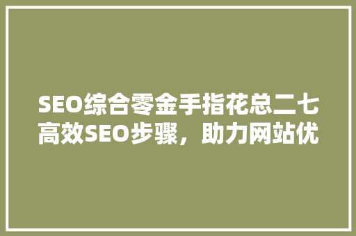 SEO综合零金手指花总二七高效SEO步骤，助力网站优化