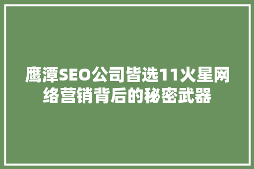 鹰潭SEO公司皆选11火星网络营销背后的秘密武器
