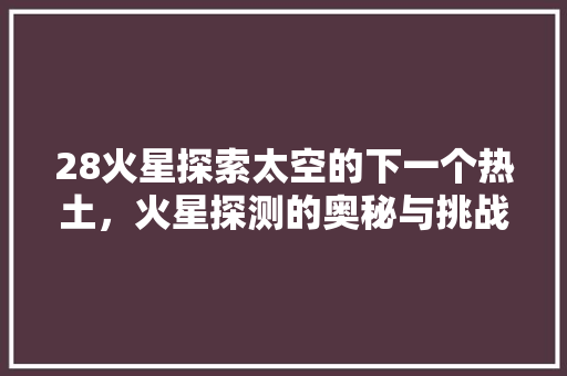 28火星探索太空的下一个热土，火星探测的奥秘与挑战