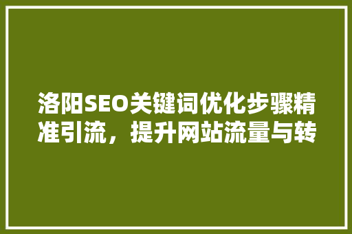 洛阳SEO关键词优化步骤精准引流，提升网站流量与转化率