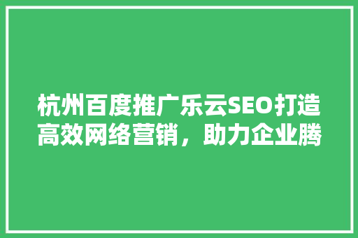 杭州百度推广乐云SEO打造高效网络营销，助力企业腾飞