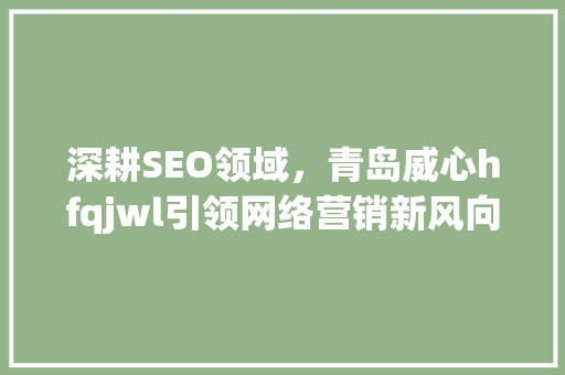 深耕SEO领域，青岛威心hfqjwl引领网络营销新风向