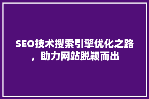 SEO技术搜索引擎优化之路，助力网站脱颖而出  第1张