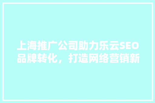上海推广公司助力乐云SEO品牌转化，打造网络营销新格局