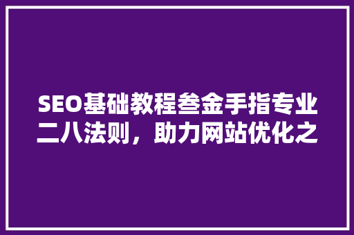 SEO基础教程叁金手指专业二八法则，助力网站优化之路