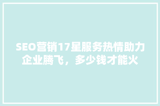 SEO营销17星服务热情助力企业腾飞，多少钱才能火