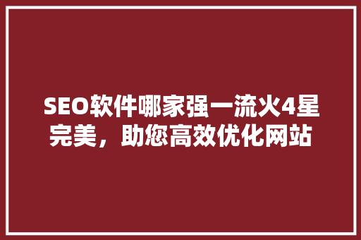 SEO软件哪家强一流火4星完美，助您高效优化网站