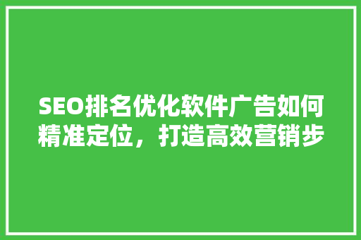 SEO排名优化软件广告如何精准定位，打造高效营销步骤