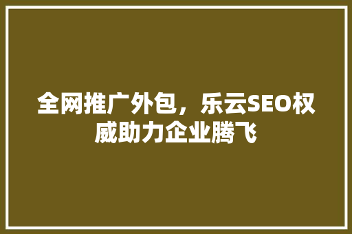 全网推广外包，乐云SEO权威助力企业腾飞
