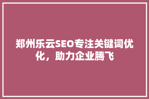 郑州乐云SEO专注关键词优化，助力企业腾飞