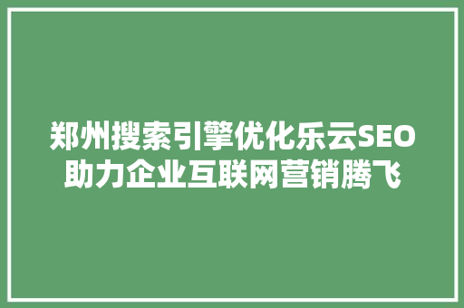 郑州搜索引擎优化乐云SEO助力企业互联网营销腾飞
