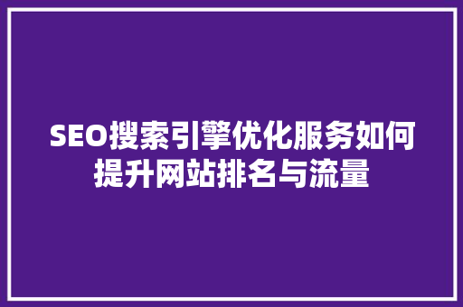 SEO搜索引擎优化服务如何提升网站排名与流量