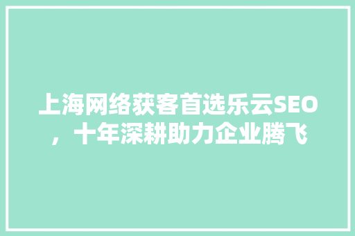 上海网络获客首选乐云SEO，十年深耕助力企业腾飞