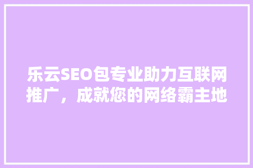 乐云SEO包专业助力互联网推广，成就您的网络霸主地位