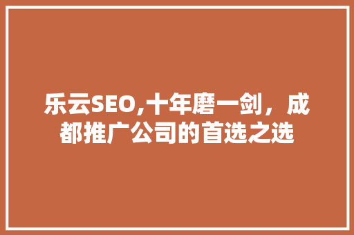 乐云SEO,十年磨一剑，成都推广公司的首选之选