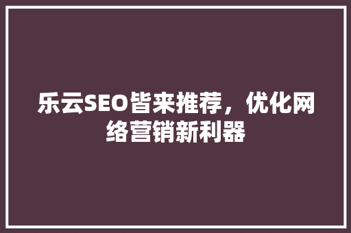 乐云SEO皆来推荐，优化网络营销新利器