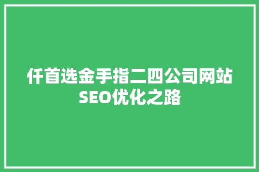 仟首选金手指二四公司网站SEO优化之路