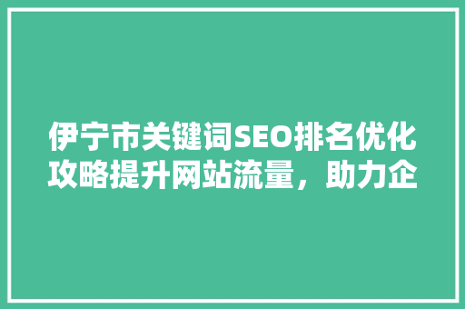 伊宁市关键词SEO排名优化攻略提升网站流量，助力企业腾飞