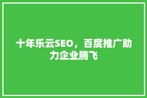 十年乐云SEO，百度推广助力企业腾飞