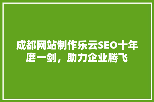 成都网站制作乐云SEO十年磨一剑，助力企业腾飞