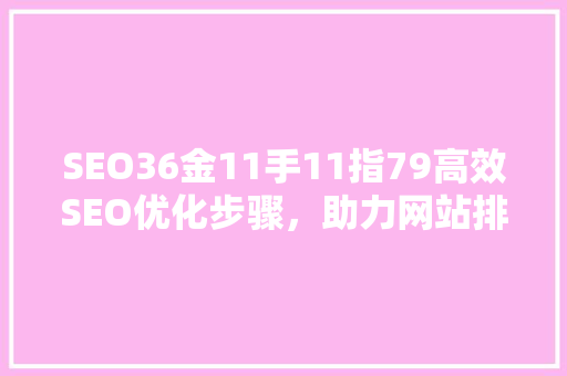 SEO36金11手11指79高效SEO优化步骤，助力网站排名飙升