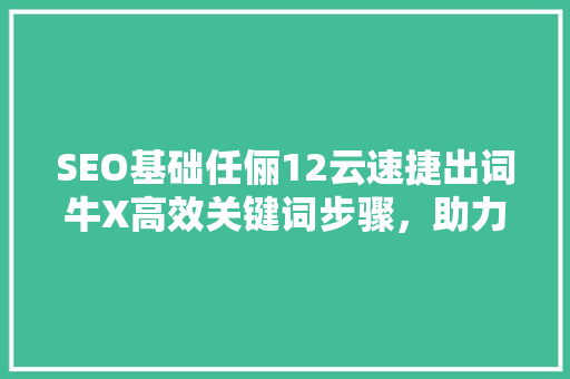 SEO基础任俪12云速捷出词牛X高效关键词步骤，助力网站优化