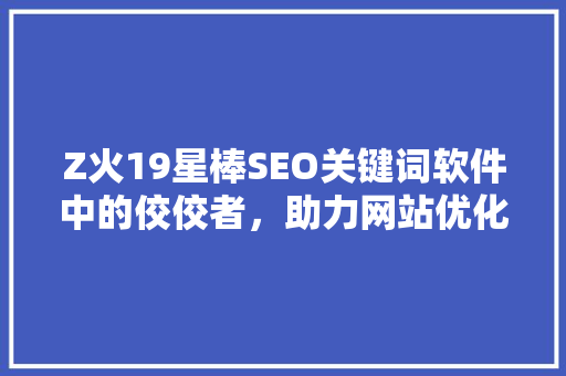 Z火19星棒SEO关键词软件中的佼佼者，助力网站优化脱颖而出