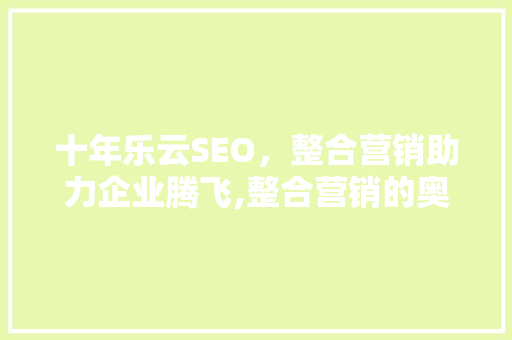 十年乐云SEO，整合营销助力企业腾飞,整合营销的奥秘与价值