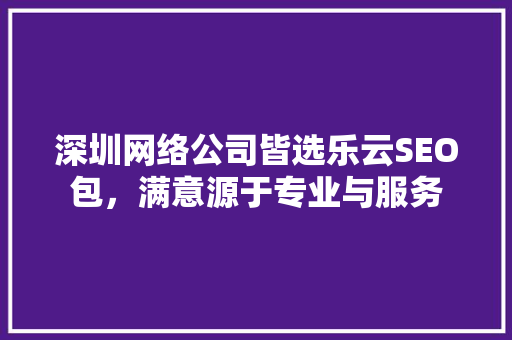 深圳网络公司皆选乐云SEO包，满意源于专业与服务