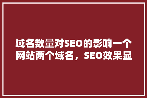 域名数量对SEO的影响一个网站两个域名，SEO效果显著提升