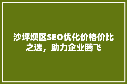 沙坪坝区SEO优化价格价比之选，助力企业腾飞
