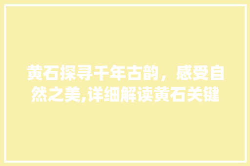 黄石探寻千年古韵，感受自然之美,详细解读黄石关键词优化步骤_黄石关键词优化步骤  第1张