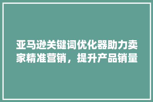 亚马逊关键词优化器助力卖家精准营销，提升产品销量_亚马逊过关键词优化器