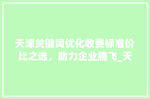 天津关键词优化收费标准价比之选，助力企业腾飞_天津关键词优化怎么收费