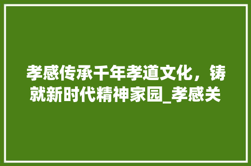 孝感传承千年孝道文化，铸就新时代精神家园_孝感关键词优化策划