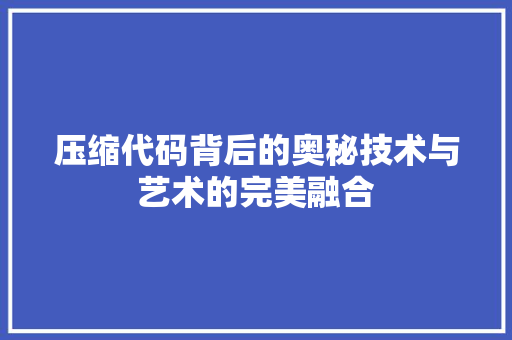 压缩代码背后的奥秘技术与艺术的完美融合
