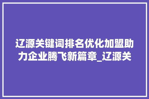 辽源关键词排名优化加盟助力企业腾飞新篇章_辽源关键词排名优化加盟