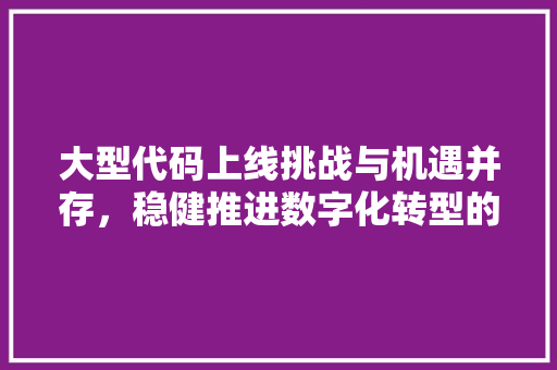 大型代码上线挑战与机遇并存，稳健推进数字化转型的关键步骤