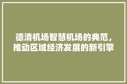 德清机场智慧机场的典范，推动区域经济发展的新引擎