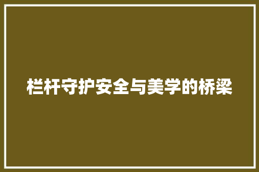 栏杆守护安全与美学的桥梁