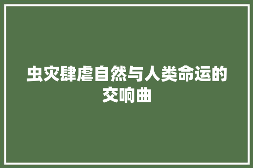 虫灾肆虐自然与人类命运的交响曲