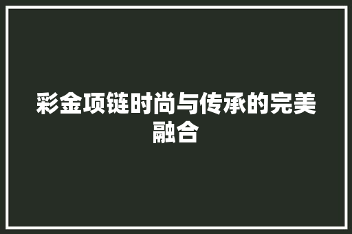 彩金项链时尚与传承的完美融合