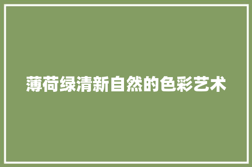 薄荷绿清新自然的色彩艺术