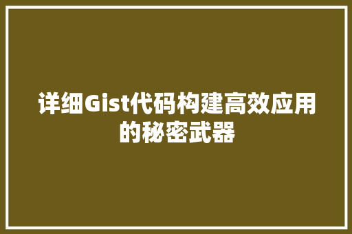 详细Gist代码构建高效应用的秘密武器