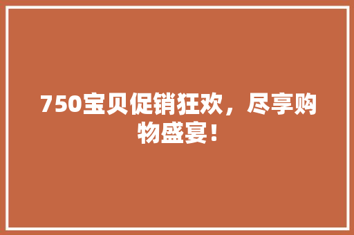 750宝贝促销狂欢，尽享购物盛宴！