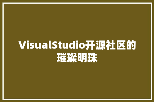 VisualStudio开源社区的璀璨明珠